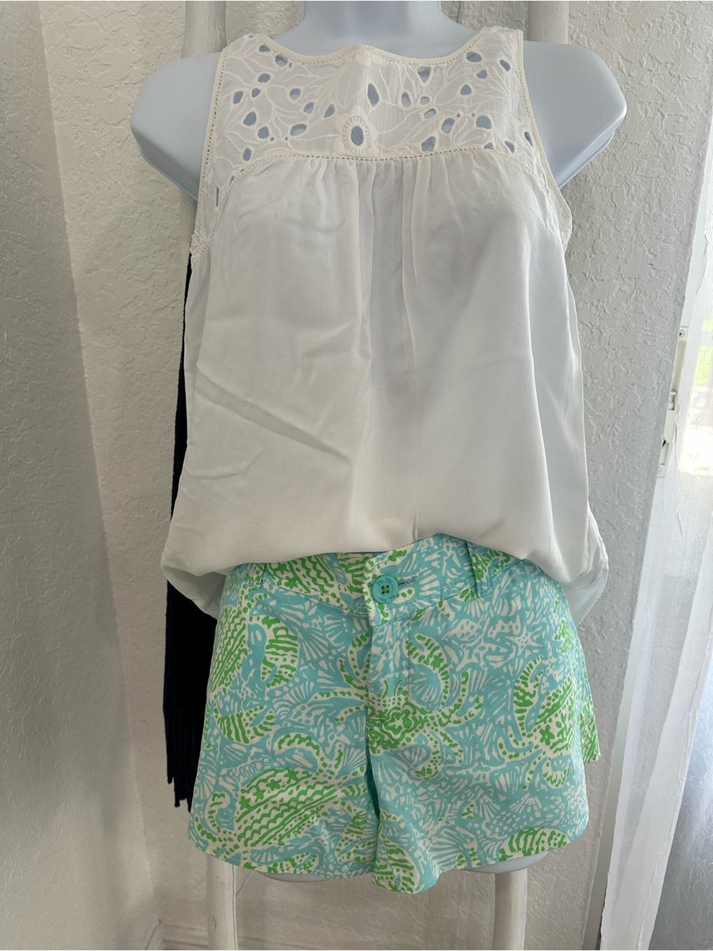 Lilly Pulitzer Walsh Shirts Sz 4 Aqua & Lime Printed Shorts